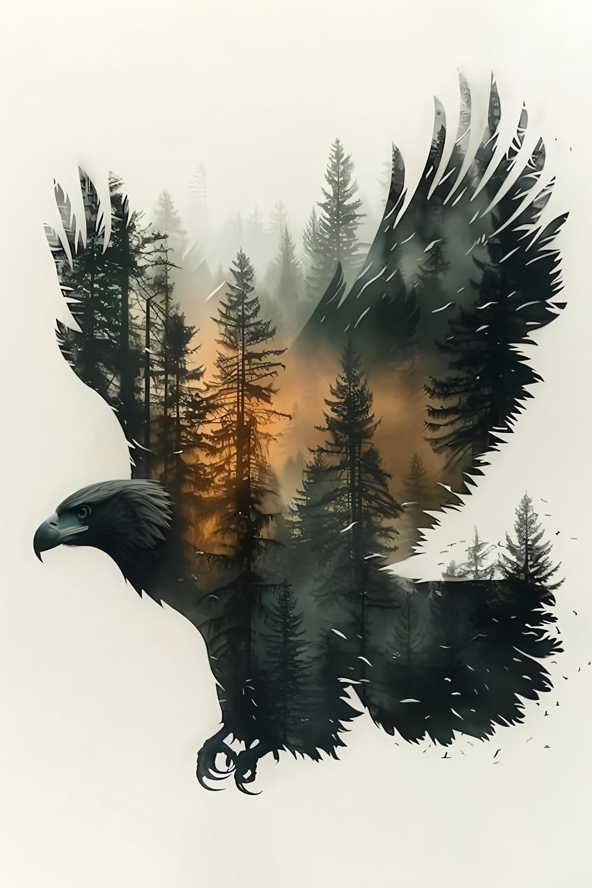 GMETINC Forest Eagle Diamond Painting Kits for Adults, Animal DIY 5D Diamond Art Kits Full Drill Diamond Dots Paintings with Diamonds Gem Art and Crafts Home Decor 12x16inch GMETNIC