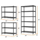 SINGAYE 6 Tier Shelf Organizer Storage Metal Shelves Garage Wire Shelving Unit Pantry Rack 36" L x 14" W x 72" H Black SINGAYE