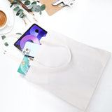 DEAYOU 12 Pack Canvas Tote Bag, 13" x 14" Sublimation Blank Cotton Cloth Bags, White Reusable Grocery Bags with Handles for Shopping, DIY Crafting, Heat Transfer, Gift, Activity DEAYOU