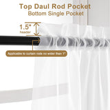 Chyhomenyc White Sheer Curtains 108 Inch Length 2 Panels Set, Extra Long Light Filtering Solid Voile Window Drapes for Living Room Party Ceremony, 42Wx108L, 9FT Length, Set of 2, White Chyhomenyc