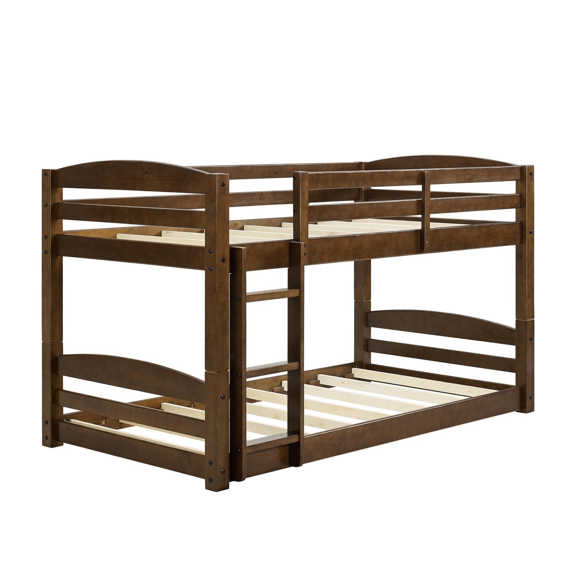 DHP Sierra Twin Bunk Bed - Mocha Finish, Solid Wood, Space-Saving Design - WoodArtSupply