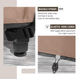 ULTCOVER Rectangular Patio Heavy Duty Table Cover - 600D Tough Canvas Waterproof Outdoor Dining Table and Chairs General Purpose Furniture Cover Size 126L x 74W x 28H inch ULTCOVER