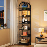 Arched 6-Tier Corner Bookshelf by Tribesigns - 78.7" Tall Freestanding Black Display Shelf Tribesigns