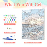 Auremi Ocean Paint by Number Kits for Adults,Landscape Paint by Number on Canvas with Frame DIY Painting with Number Acrylic Oil Paint Kits for Home Decor 8x12 Inch Auremi