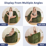MAXYOYO Bean Bag Chair, Comfy Bean Bag Sofa with Back Support, Faux Fur Bean Bag Chair for Adults and Kids, Stuffed Floor Sofa for Living Room, Bedroom, Apartment, Green MAXYOYO