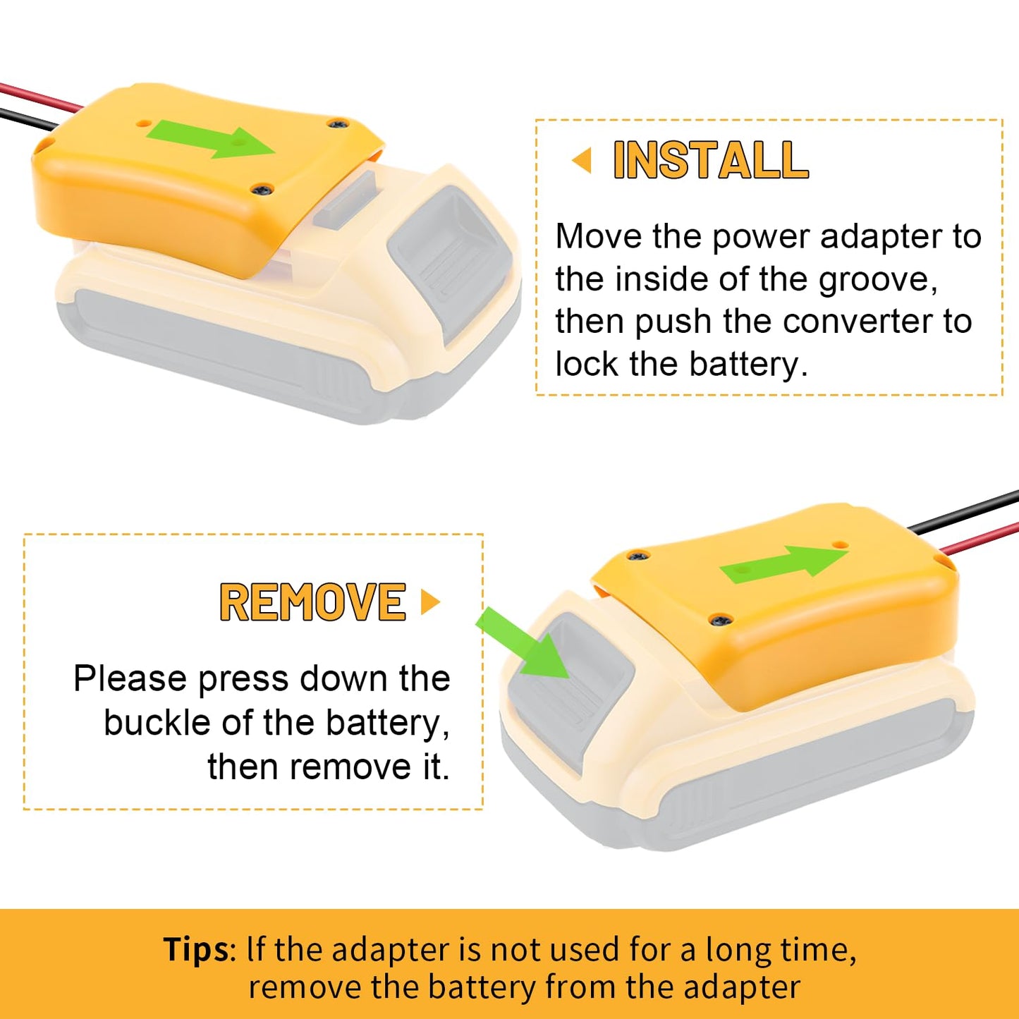 Kzreect Power Wheels Adapter for Dewalt 20V Battery Adapter, 20V Power Wheels Battery Converter Kit with Fuses Holder and Switch, Wire Terminals, 12AWG Wire for RC Car Toys Truck Adapter Set  - WoodArtSupply