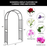 S AFSTAR 7.2Ft/86 Inches Metal Arch, Outdoor Garden Arch for Various Climbing Plant Flower, Wedding Backdrop Stand Arch Arbor for Wedding Garden Bridal Party Festival Decoration, Easy-to-Assemble S AFSTAR