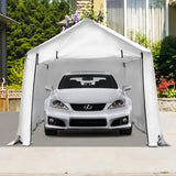 17x10 ft Carport Canopy Heavy Duty Waterproof Garage Car Shelter Storage Shed with Walls and 2 Doors outdoor basic