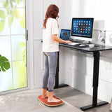 farexon Electric Standing Desk Adjustable Height, 55 x 24 Inch Stand up Desk with Large Mouse Pad, Rolling Wheels & Foot Pad,27''-46'' Lifting Range Home Office Computer Desk(Black) farexon