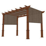 INFRANGE 8' x 16' Universal Pergola Shade Cover Replacement Canopy with Grommets Weighted Rods Permeable for Outdoor Patio Porch Backyard Gazebo Brown INFRANGE