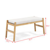ECLYL Upholstered Entryway Bench, Bedroom Bench for End of Bed, Dining Bench with Padded Seat for Kitchen, Living Room, Fabric Rubber Wood Indoor Bench (Beige) (Beige) ECLYL