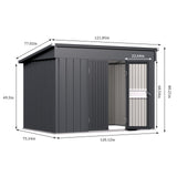 BlueWish 6'x10' Storage Shed, Outdoor Storage Shed with Sloped Galvanized Roof, Sheds & Outdoor Storage, Metal Tool Shed Storage House with 2 Vents for Garden Backyard Patio BlueWish