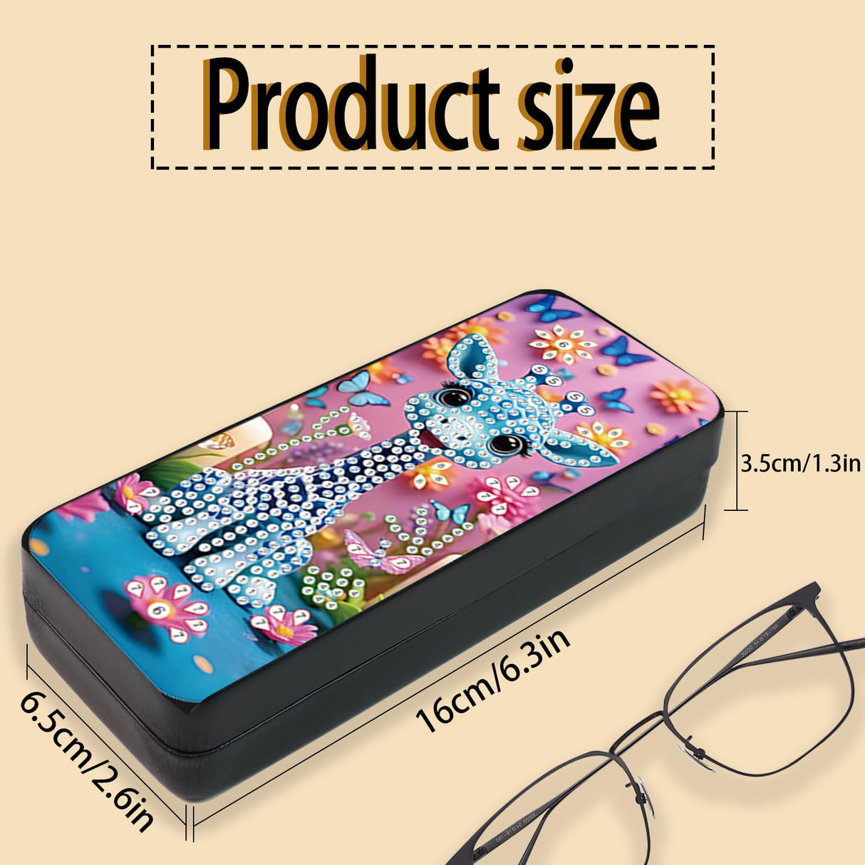 JISHSHAY Diamond Art Glasses Case Giraffe Diamond Painting Glasses Holder Gem Art Sunglasses Holder Gem Painting Sunglass Organizer Mosaic Kits for Adults Embroidery Kit Jigsaw Puzzles Eyeglass Case JISHSHAY