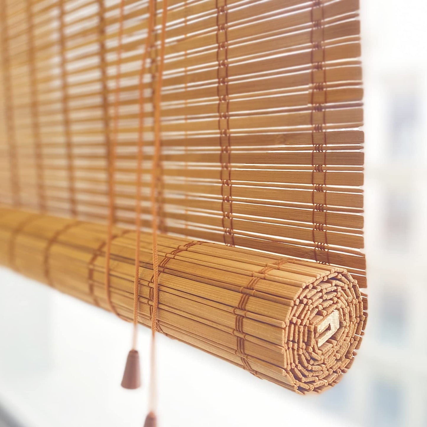 YFZBAMOO Bamboo Blinds, 30" W x 72" H Roman Window Shades for Home Office Hotel, Roll Up Light Filtering Shades, Roller Sun Shades