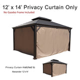 Kozyard Gazebo Privacy Curtain Outdoor Waterproof Sidewall for Hardtop Gazebo, OEM Replacement for Patio Gazebo Curtains for Alexander, Caesar, Rosana and Apollo Model (12ft x 14ft, Brown) Kozyard
