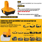 TenHutt 【with USB】 Replace for Dewalt 18V to 20V Battery Adapter Converter DCA1820 for Dewalt 18V Tools, Convert Dewalt 20V Battery DCB203 DCB206 to Dewalt 18V XRP NiCd NiMh Battery DC9098 DC9096 TenHutt
