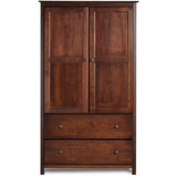 Grain Wood Furniture Shaker 2-Door Wardrobe, Solid Wood with Cherry Finish Grain Wood Furniture