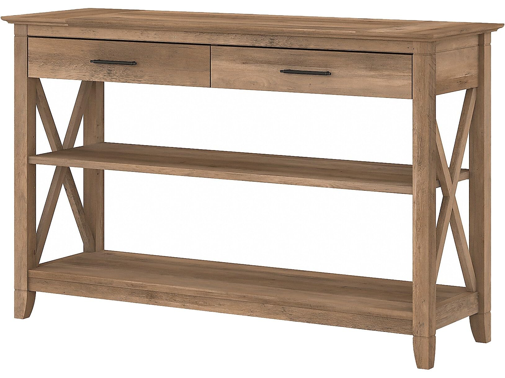 Bush KWT248RCP-03 Key West 47-Inch x 16-Inch Console Table w/Drawers and Shelves Reclaimed Pine - WoodArtSupply