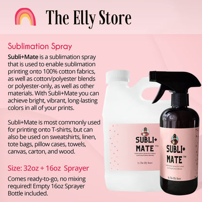 Sublimation Spray for Cotton and Cotton/Polyester Blends.32 oz. with Spray Bottle- Subli+Mate