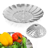 Vegetable Steamer Basket, Premium Stainless Steel Veggie Steamer Basket - Folding Expandable Steamers to Fits Various Size Pot Small by SAYFINE (5.4" to 9.2") SAYFINE