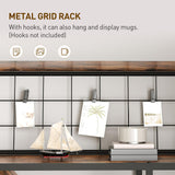 RALGEND Triple 7-Tier Bookshelf, Industrial Large Bookcase with 20 Open Display Shelves, Modern Tree Bookcase with Metal Frame and Hanging Function for Living Room, Home Office, Rustic Brown and Black RALGEND