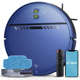 ZC WAS Robot Vacuum and Mop Combo, 2-in-1 Robot Vacuum Cleaner, Perfect for Pet Hair, Hard Floor and Carpet, Anti-Bump, Anti-Fall, App, Voice and Remote Control ZC WAS