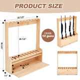 Soaoo Gun Rack with Storage Wood Gun Storage Display Rack Solid Pine Standing Gun Storage Rack Standing Rifle Rack Shotgun Storage Display Rack (10 Gun Floor Rack) Soaoo