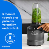 nutribullet SmartSense Blender Combo, 5-speed blender, 1400 Watt Gunmetal Gray NutriBullet