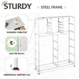 WLIVE Tall White Dresser for Bedroom Furniture, Fabric Dressers Storage Tower with 15 Deep Drawers, Dresser for Closet, Hallway, Entryway, Office, Storage Tower with Cabinet, Metal Frame, Wooden Top WLIVE