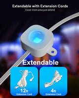 ANGELHALO Permanent Outdoor Lights, 100ft Smart Outdoor Lights with 72 LED Lights, Cool/Warm Eaves Lights IP65 Waterproof for Christmas, Halloween, Party, Compatible with Alexa, Google Assistant ANGELHALO