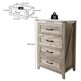 NEDYO Farmhouse 4 Drawer Dresser, Wood Rustic Tall Chest of Drawers, Wooden Dresser Storage Organizer Cabinet for Bedroom Living Room Hallway and Entryway. Light Rustic Oak NEDYO