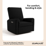 Storkcraft Sorrento Deluxe Power Recliner Swivel Glider (Black Boucle) – Premium Electronic Power Recliner for Nursery, Includes Dual-USB Charging Port with USB-A & USB-C, Nursery Glider Rocking Chair Storkcraft