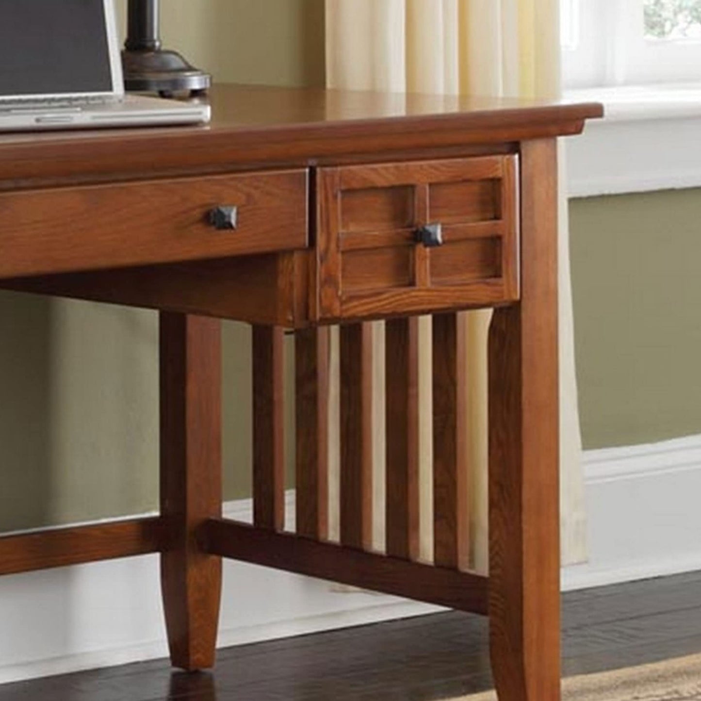 Arts & Crafts Cottage Oak Executive Desk by Home Styles - WoodArtSupply