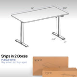 VIVO 60-inch Electric Height Adjustable 60 x 24 inch Stand Up Desk, Black Solid One-Piece Table Top, Black Frame, Home & Office Furniture Sets, B0 VIVO