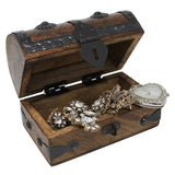 Nautical Cove Treasure Chest Keepsake and Jewelry Wood Box - Toy Treasure Box (5 x 3 x 3.25) Nautical Cove