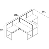 Bush Business Furniture Double Cubicle Desk with Privacy Panels | Easy Office Collection Two Person L Shaped Table | 60Dx120Wx45H Bush Business Furniture
