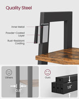 VASAGLE Ladder Shelf, 4-Tier Bookshelf, Storage Rack, Bookcase with Steel Frame, for Living Room, Home Office, Kitchen, Bedroom, Industrial Style, Rustic Brown and Black ULLS44X VASAGLE