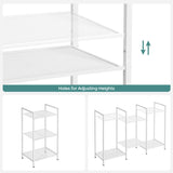 SONGMICS 3-Tier Storage Rack, Bathroom Shelf, Extendable Plant Stand with Adjustable Shelf, for Bathroom, Living Room, Balcony, Kitchen, White UBSC033W01, 11.8 x 15 x 28.4 Inches SONGMICS