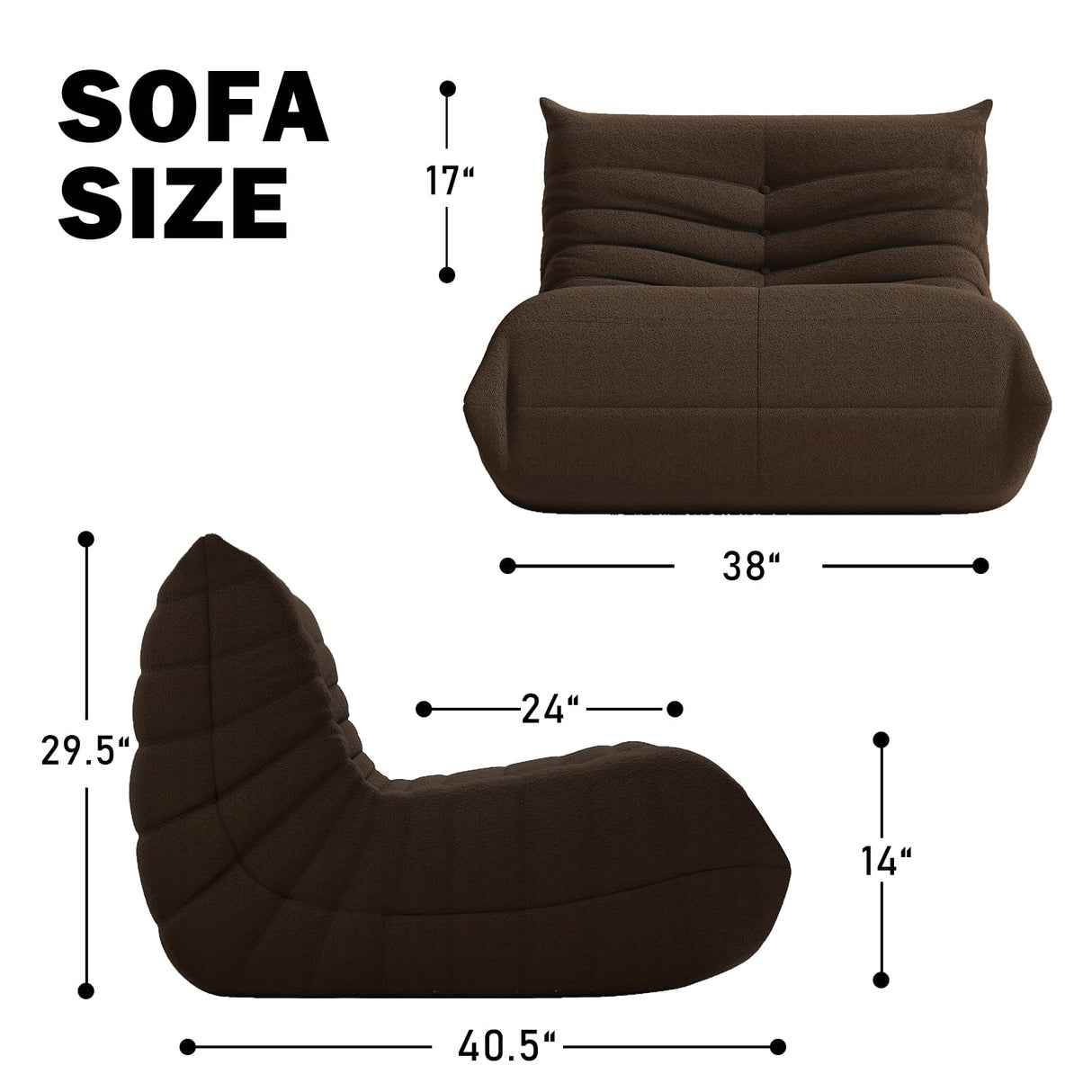 Bean Bag Chair, Memory Foam Bean Bag Sofa Large Bean Bag Chair for Adults, Bean Bag Chairs for Teens with High Density Comfortable Foam, Bean Bag for Living Room, Bedroom (Coffee) YVDNHP