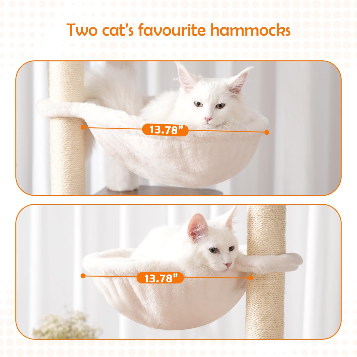 Heybly Cat Tree for Maine Coon with Litter Box Enclosure, 72-inch Wooden Cat Tower for Indoor Cats Large Adult, Big Condo with Food Station, Baskets, Furniture with All-sisal Scratching Post HCT112SR Heybly