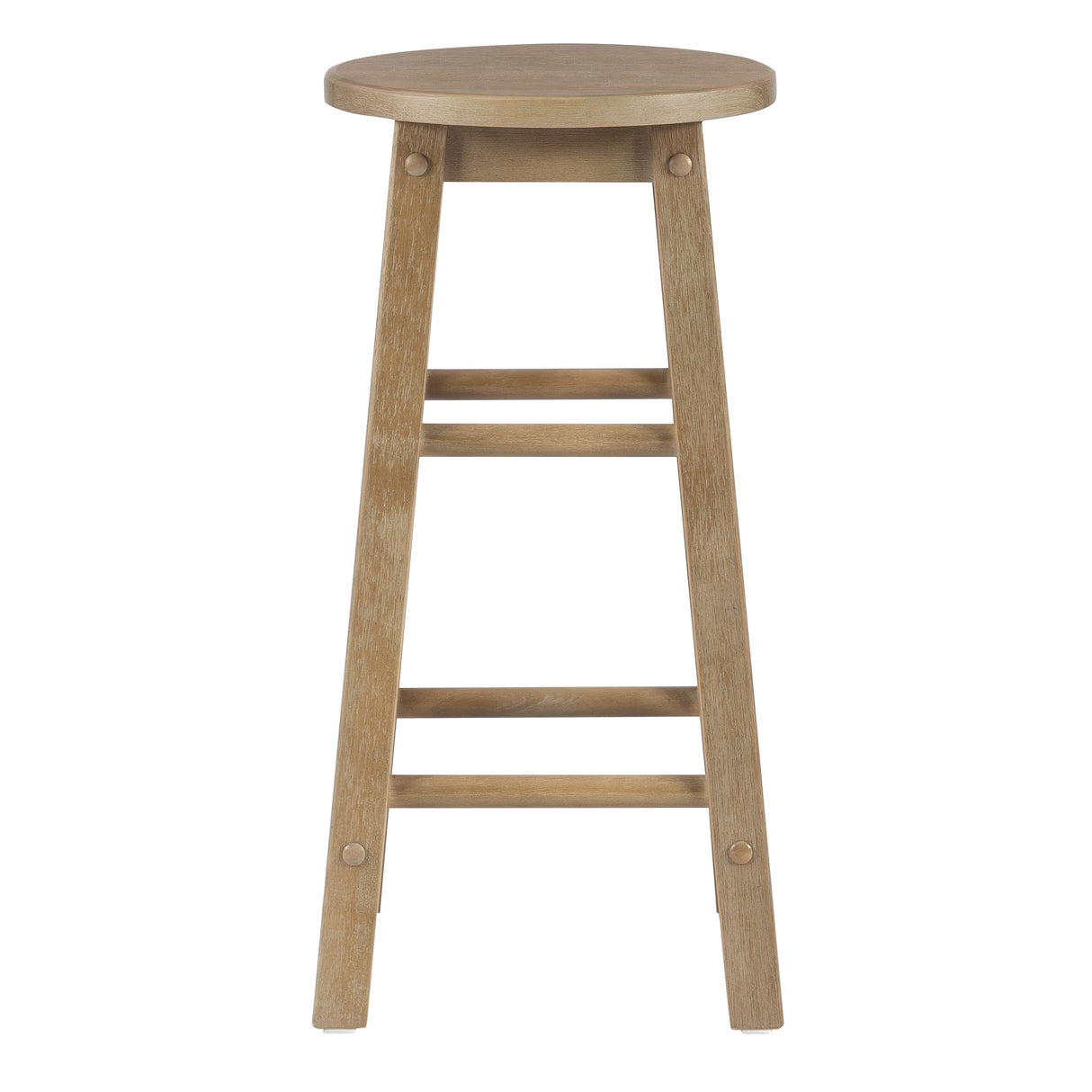 Linon Zeke Grey Wash 24" Counter Stool with Round Seat Linon