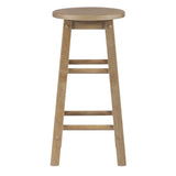 Linon Zeke Grey Wash 24" Counter Stool with Round Seat Linon