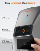 WOLFBOX Level 2 EV Charger 40 Amp - Smart Display, RFID Card, 25ft Cable, Outdoor/Indoor, NEMA 14-50 EV Charger Level 2, WiFi Enabled Electric Car Charger, 240V Electric Vehicle Charging Stations WOLFBOX