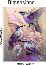MjhRcll Paint by Numbers for Adults,Hummingbird Paint by Number for Adults Beginner,Paint by Numbers Canvas for Home Wall Decor Inch16X20 MjhRcll