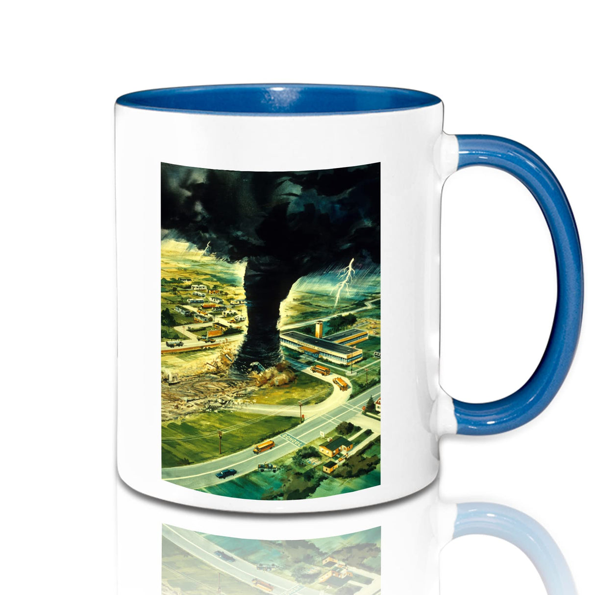 Sumex 11oz Sublimation Blanks Mugs,Set of 12 Ceramic Coffee Mugs for Tea, Milk, Latte,Blue Inner and Handle Sumex