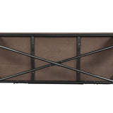 Yaheetech Industrial Metal Bench Mid-Century 3 Person Chair Dining Room Long Farmhouse Bench with Wood Seat,Removable Backrest,Black Yaheetech