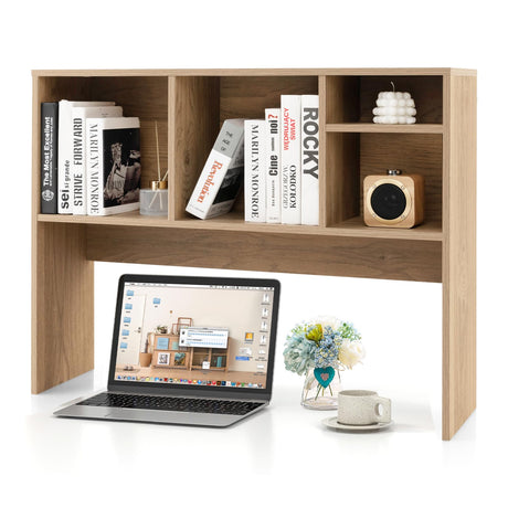 Giantex White Desktop Bookshelf with 4 Shelves - Stylish Storage Organizer for Home and Office Giantex