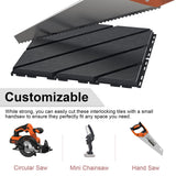 VANCASTLE Plastic Interlocking Deck Tiles, 11.8"x11.8"(Pack of 9), Patio Flooring Outdoor Waterproof All Weather Use for Garden Poolside Front/Back Yard, Dark Grey VANCASTLE