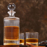 Whiskey Decanter Set with Gift Box - Includes 2 Crystal Bourbon Glasses and 2 Big Ice Ball Molds - Whiskey Glasses Set for Scotch, Cocktails, Rum, Cognac, Vodka - Unique Gift for Men LORSIA