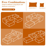 110 Corduroy Modular Sectional Boneless Sofa with 2 Ottomans, Convertible Cloud Couch with Deep Seats, Fluffy Memory Foam U Shaped Couch for Living Room, No Assembly Required, Black (Gray) Garaneeds